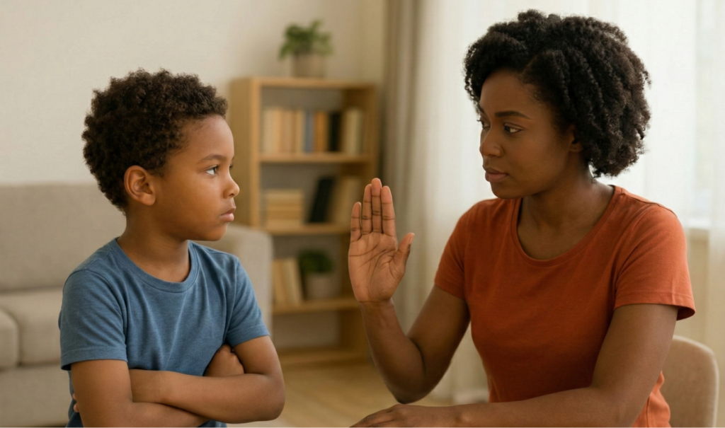 Family using Love and Logic parenting techniques to build responsibility and independence